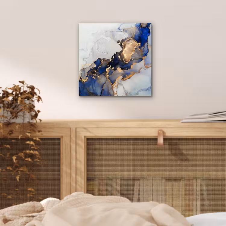 Marmer - Blauw - Goud aluminium wit klein -sfeer3
