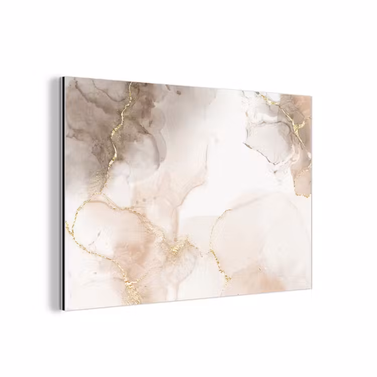 Marmer - Bruin - Gouden aluminium wit klein -3d