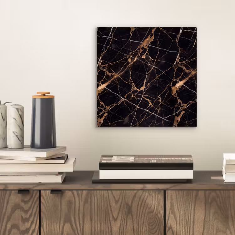 Marmer - Goud - Abstract - Zwart aluminium wit klein -sfeer1
