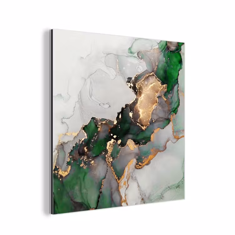 Marmer - Goud - Groen - Luxe aluminium wit klein -3d