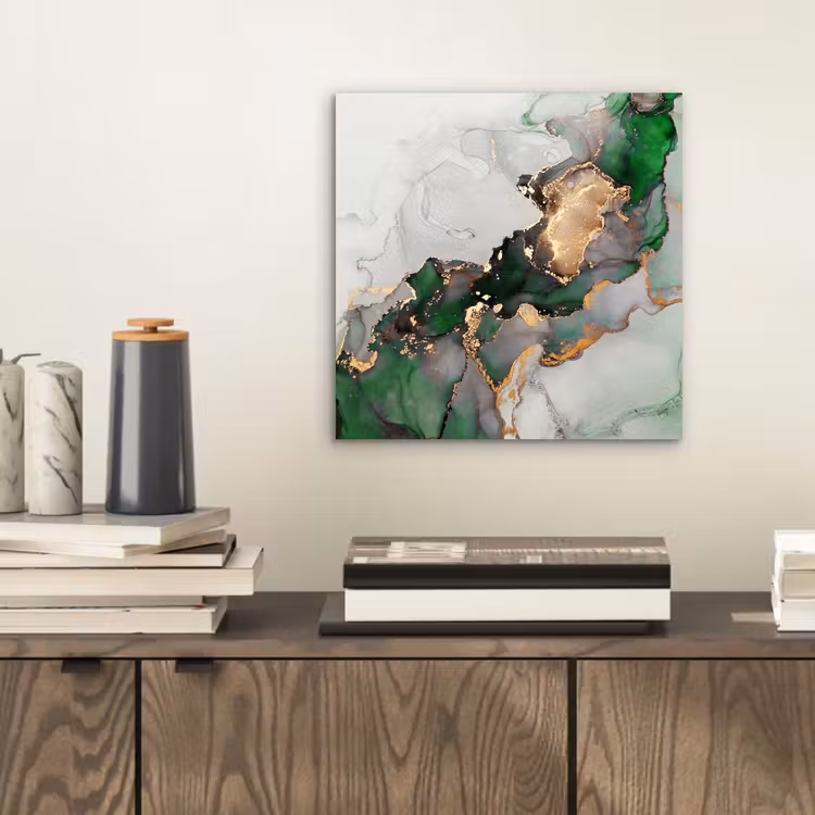 Marmer - Goud - Groen - Luxe aluminium wit klein -sfeer1