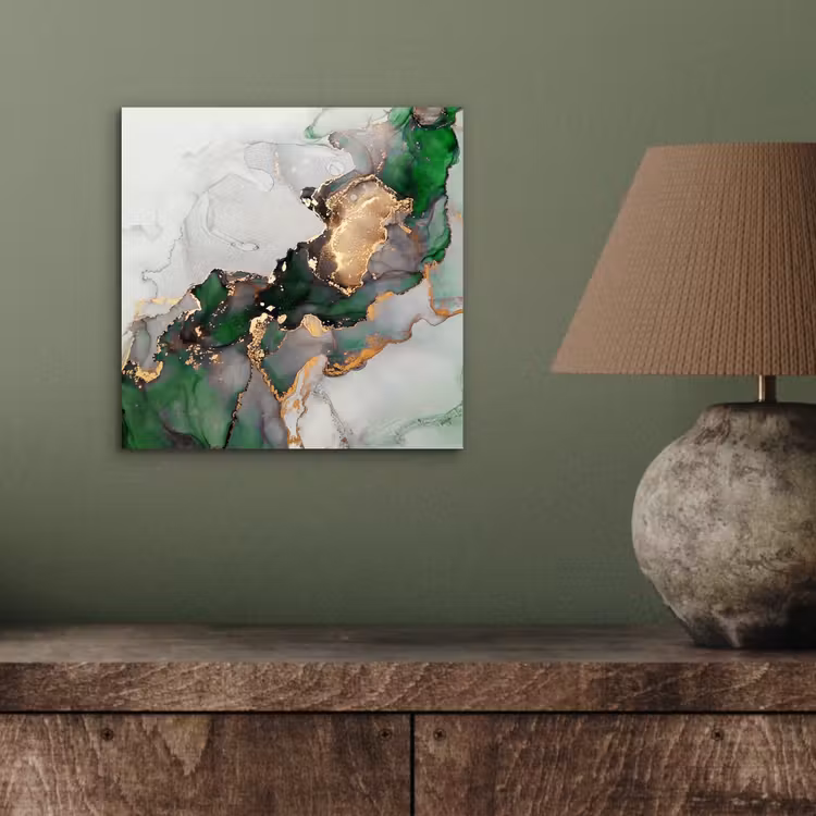 Marmer - Goud - Groen - Luxe aluminium wit klein -sfeer2