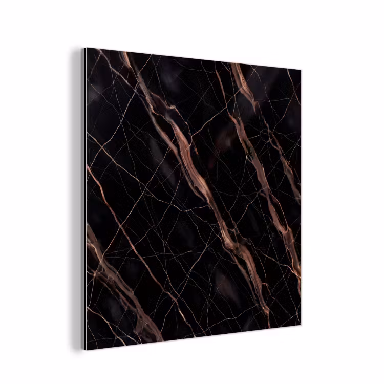 Marmer - Goud - Patroon - Luxe - Zwart aluminium wit klein -3d