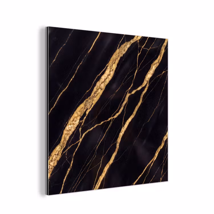 Marmer - Goud - Textuur - Abstract - Zwart aluminium wit klein -3d