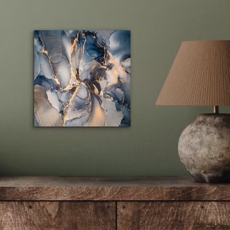 Marmer - Grijs - Blauw - Luxe - Goud aluminium wit klein -sfeer2