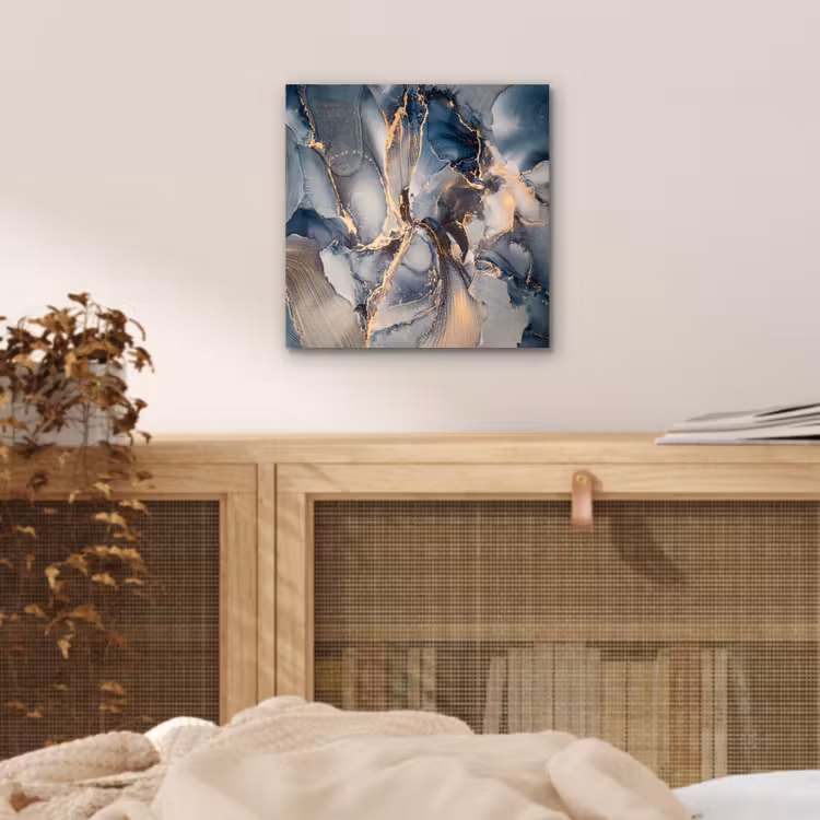 Marmer - Grijs - Blauw - Luxe - Goud aluminium wit klein -sfeer3