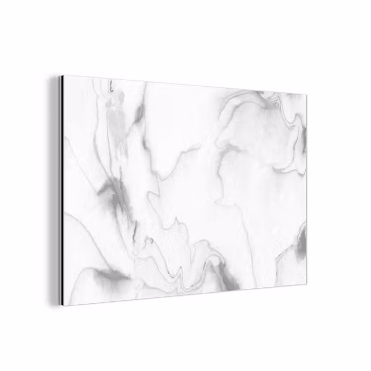 Marmer - Grijs - Wit - Abstract - Marmerlook aluminium wit klein -3d