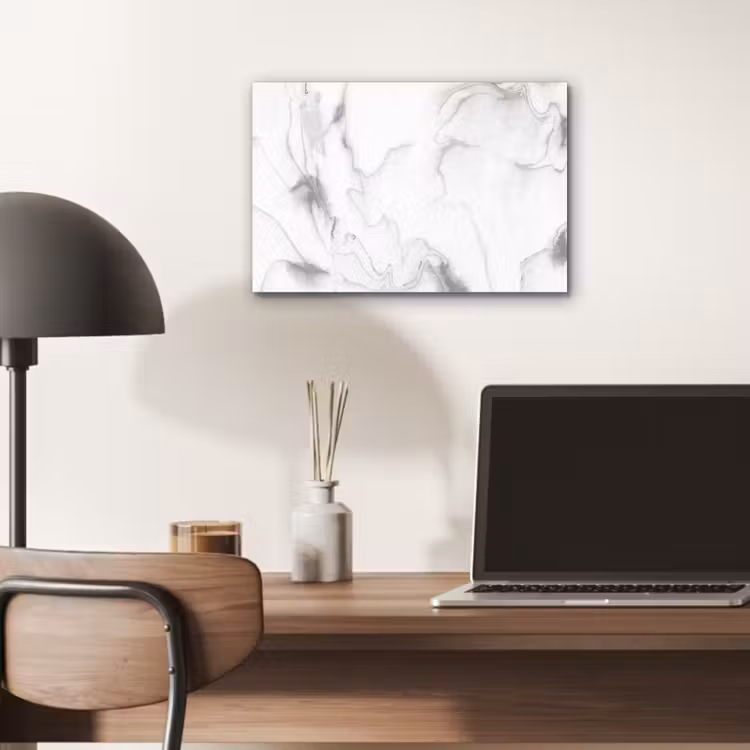 Marmer - Grijs - Wit - Abstract - Marmerlook aluminium wit klein -sfeer5