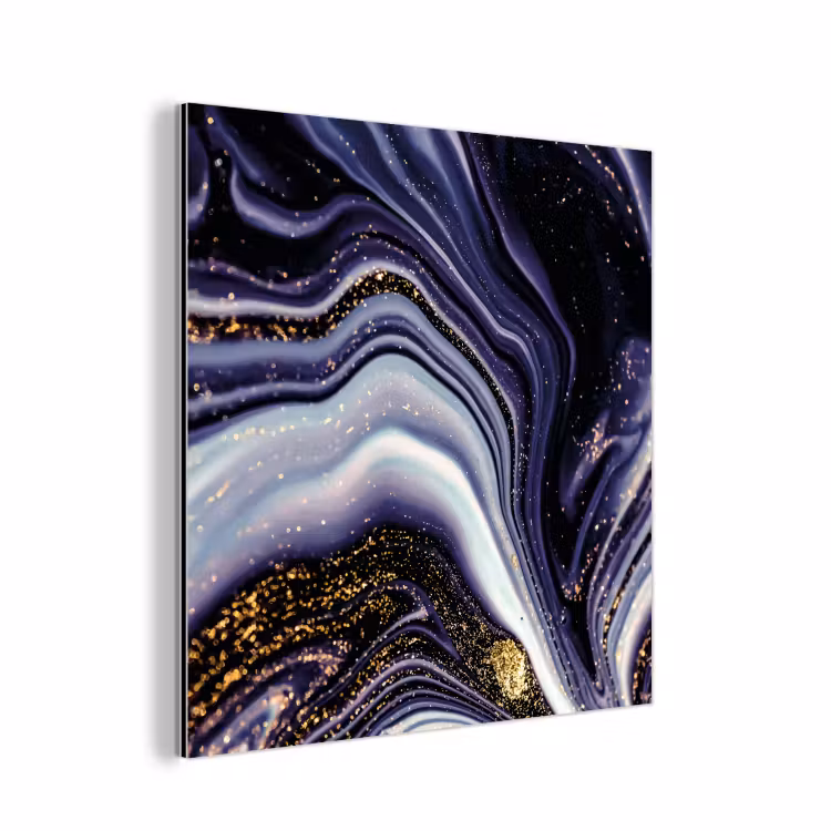 Marmer - Paars - Luxe - Marmerlook - Glitter aluminium wit klein -3d