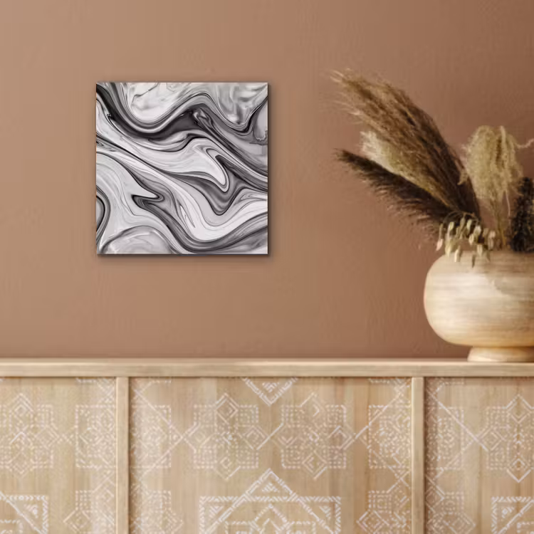 Marmer - Patronen - Grijs - Marmerlook - Zwart aluminium wit klein -sfeer4