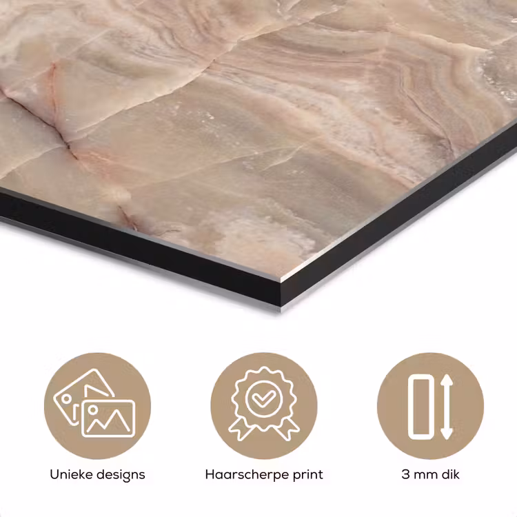 Marmer - Patroon - Abstract - Beige - Groen aluminium wit klein -closeup_NL