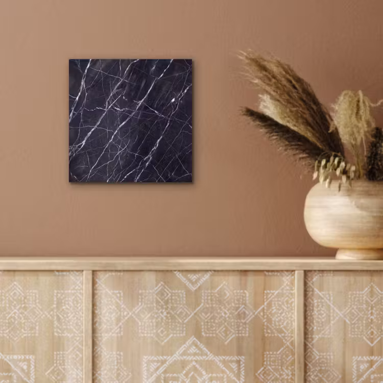 Marmer - Patroon - Modern - Zwart - Wit aluminium wit klein -sfeer4