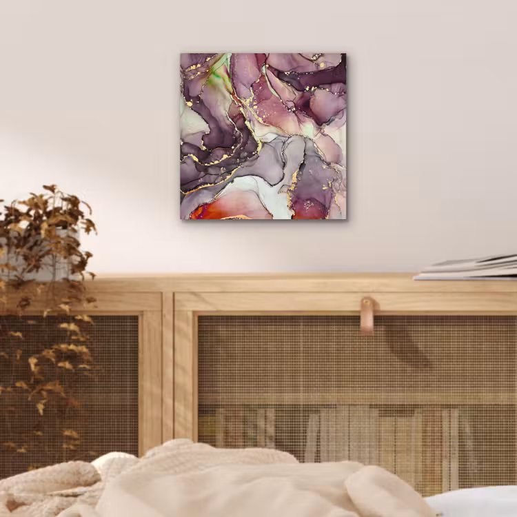 Marmer - Rood - Paars - Goud aluminium wit klein -sfeer3