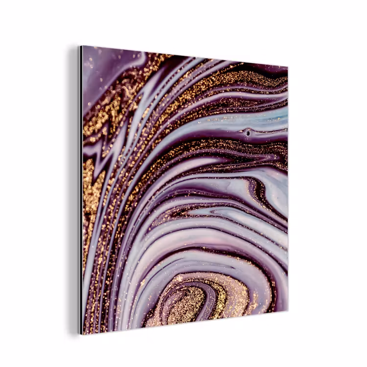 Marmer - Roze - Goud - Glitter - Marmerlook - Luxe aluminium wit klein -3d