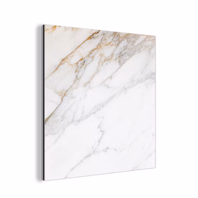 Marmer - Steen - Wit - Goud - Marmerlook - Steen - Luxe aluminium wit klein -3d