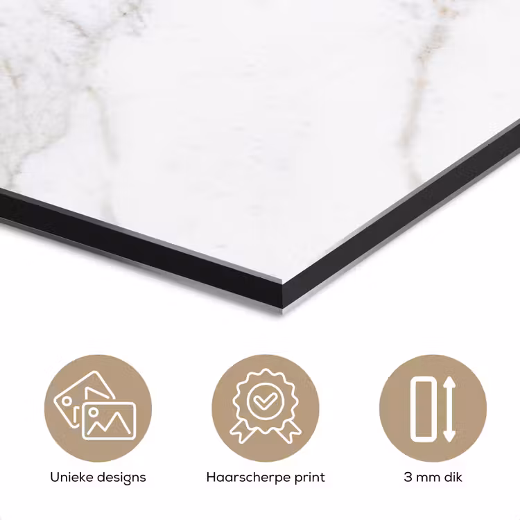 Marmer - Steen - Wit - Goud - Marmerlook - Steen - Luxe aluminium wit klein -closeup_NL