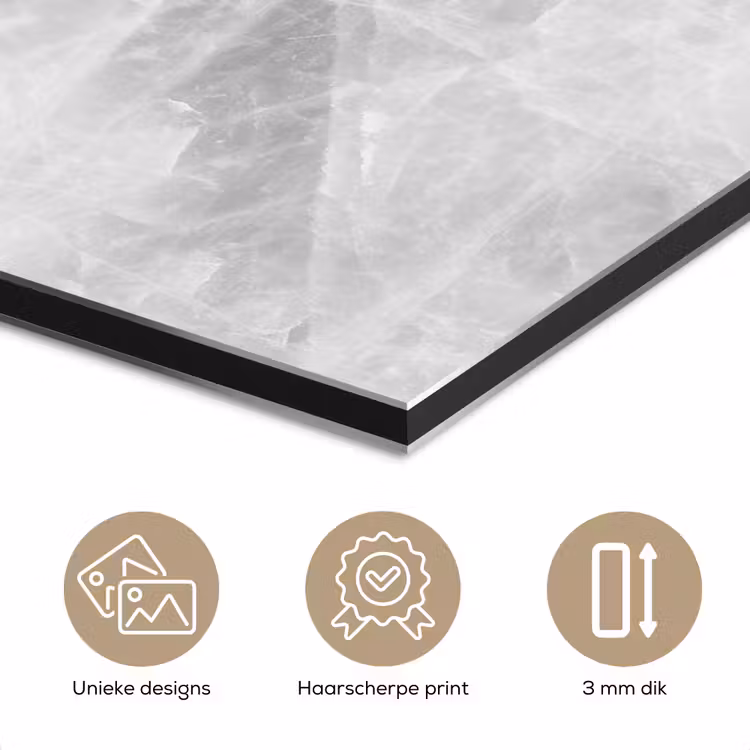 Marmer - Steen - Wit - Luxe - Marmerlook aluminium wit klein -closeup_NL