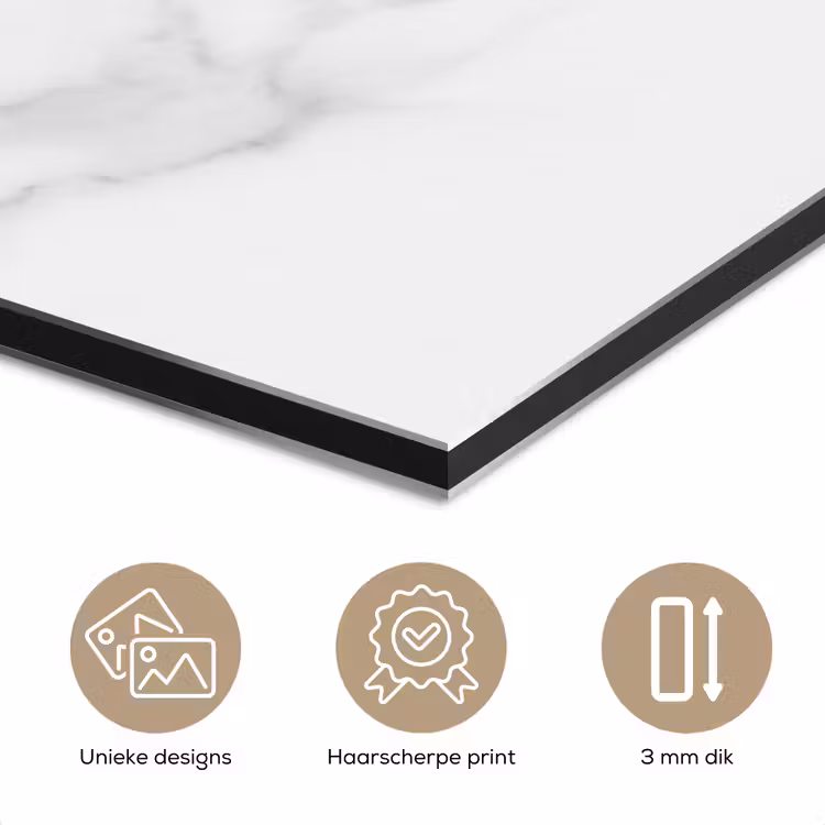 Marmer - Structuur - Wit - Grijs - Steen - Marmerlook aluminium wit klein -closeup_NL