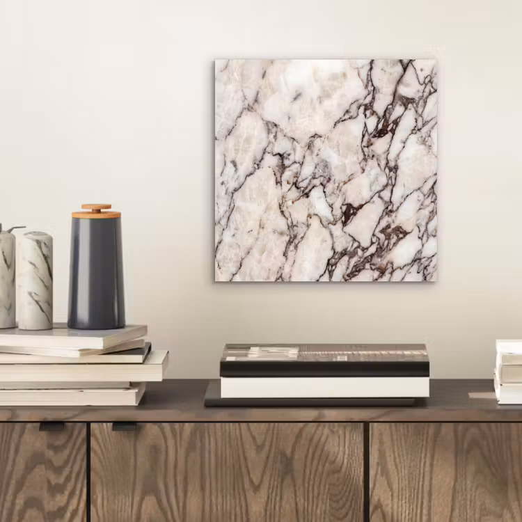 Marmer - Textuur - Abstract - Wit - Bruin aluminium wit klein -sfeer1