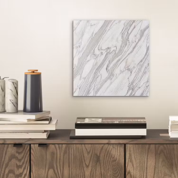 Marmer - Wit - Grijs - Structuur - Modern aluminium wit klein -sfeer1