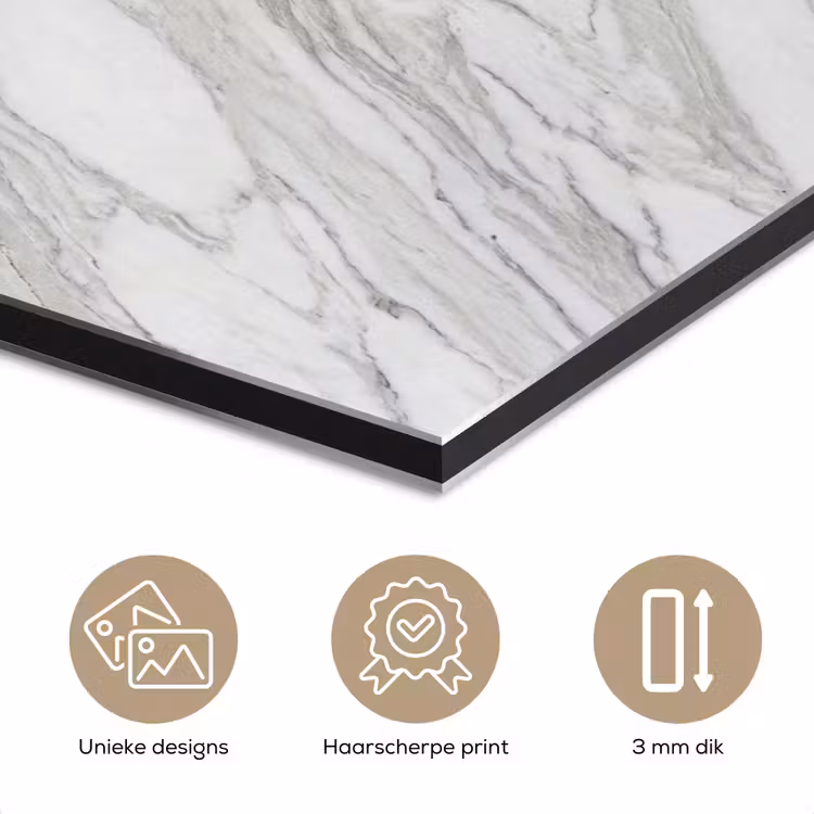 Marmer - Wit - Grijs - Structuur - Modern aluminium wit klein -closeup_NL