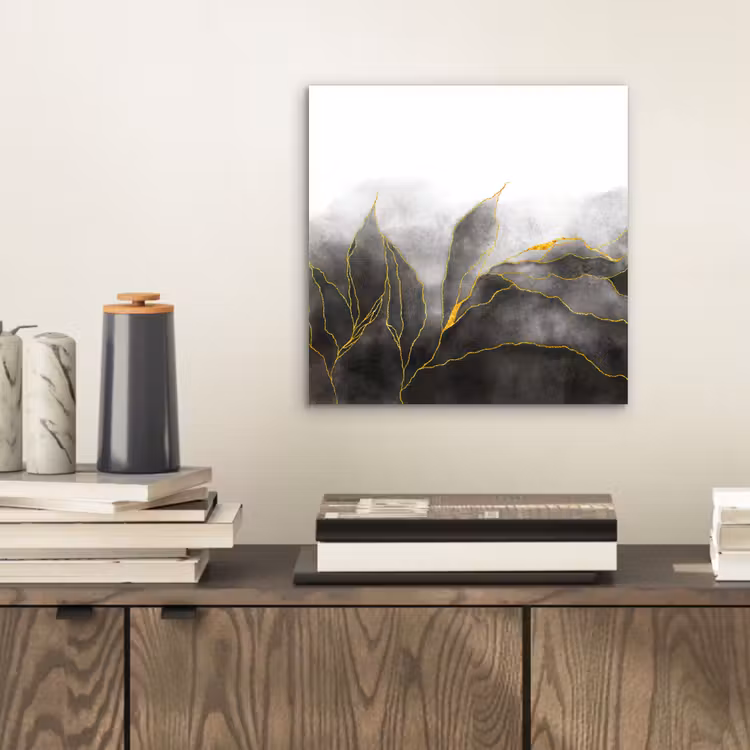 Marmer - Zwart - Goud - Luxe - Marmerlook aluminium wit klein -sfeer1