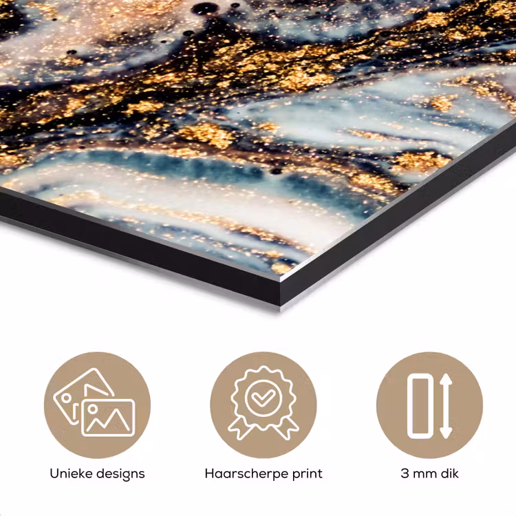 Marmerlook - Goud - Zwart - Glitter - Chic aluminium wit klein -closeup_NL