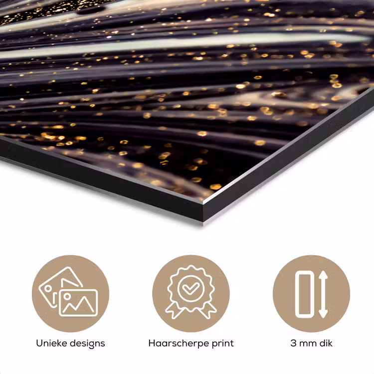 Marmerlook - Zwart - Goud - Wit - Glitter - Marmer aluminium wit klein -closeup_NL