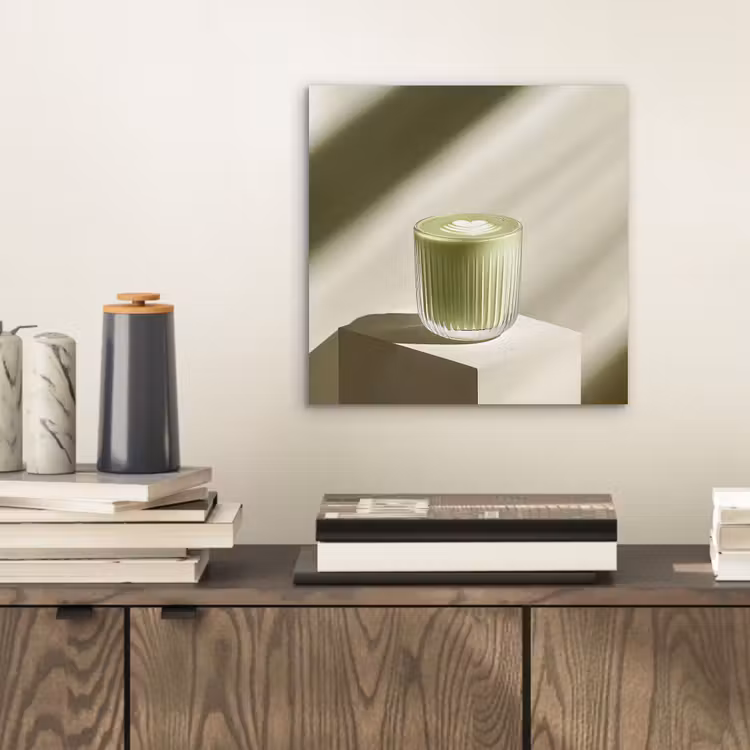 Matcha - Glas - Groen - Minimalistisch aluminium wit klein -sfeer1