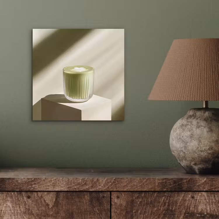 Matcha - Glas - Groen - Minimalistisch aluminium wit klein -sfeer2