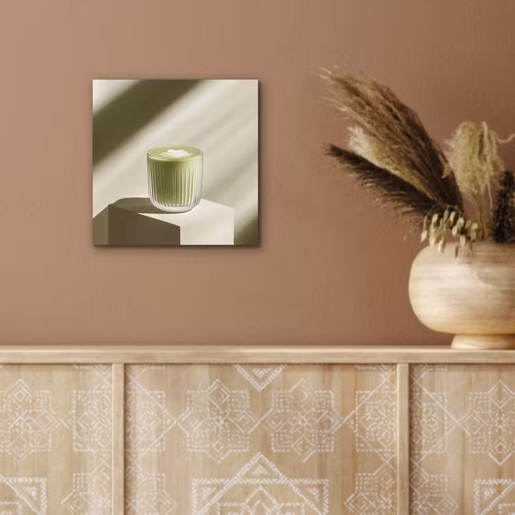 Matcha - Glas - Groen - Minimalistisch aluminium wit klein -sfeer4