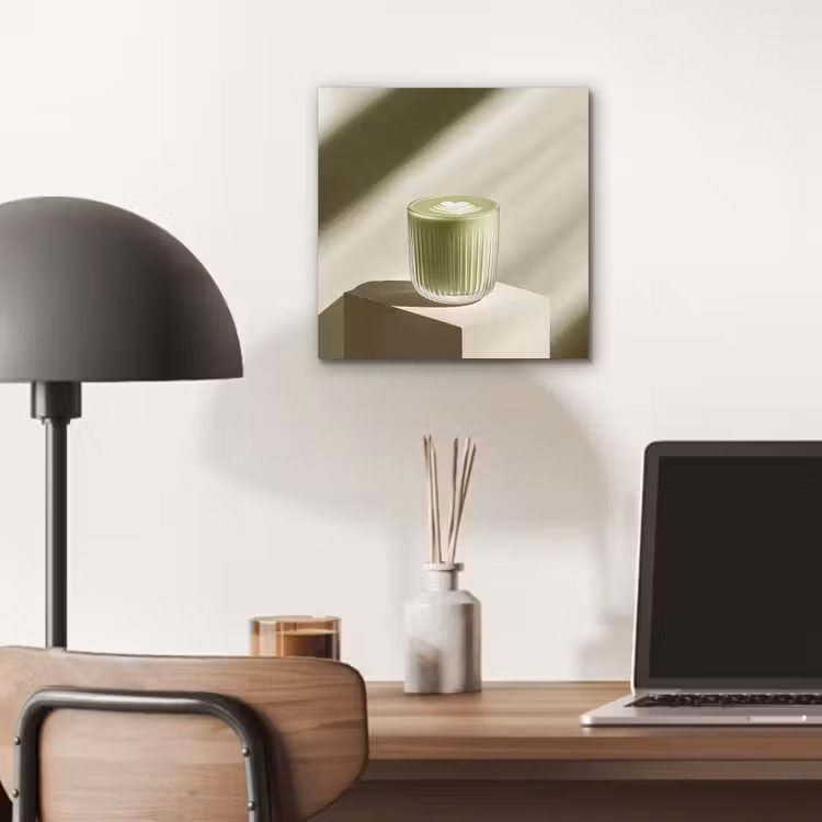 Matcha - Glas - Groen - Minimalistisch aluminium wit klein -sfeer5