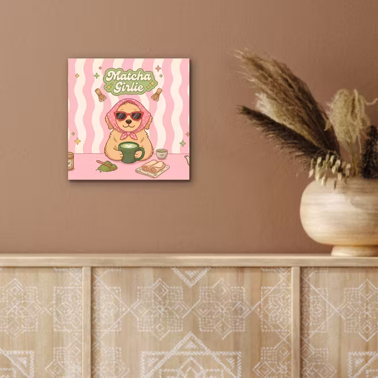 Matcha - Hond - Roze - Groen aluminium wit klein -sfeer4