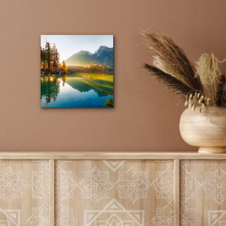 Meer - Bos - Bergen - Natuur - Zon - Landschap aluminium wit klein -sfeer4