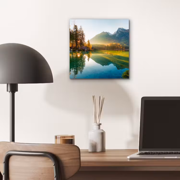 Meer - Bos - Bergen - Natuur - Zon - Landschap aluminium wit klein -sfeer5