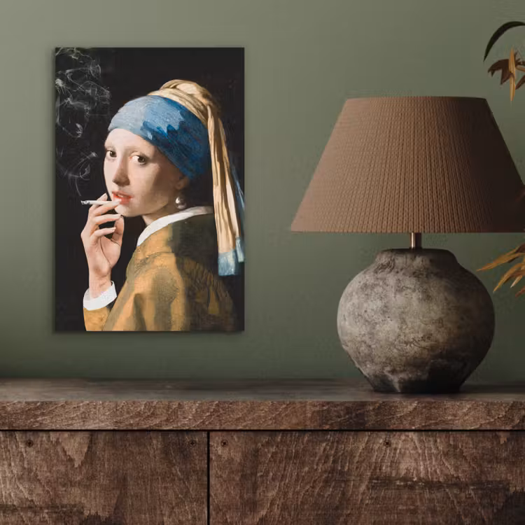 Meisje met de parel - Johannes Vermeer - Sigaretten aluminium wit klein -sfeer2