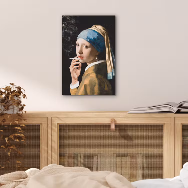 Meisje met de parel - Johannes Vermeer - Sigaretten aluminium wit klein -sfeer3