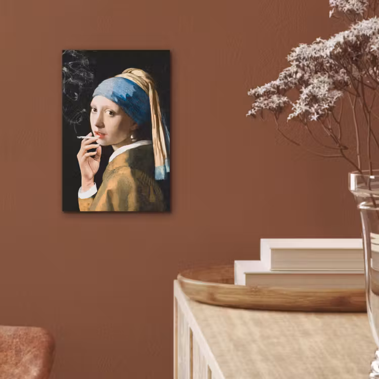 Meisje met de parel - Johannes Vermeer - Sigaretten aluminium wit klein -sfeer4
