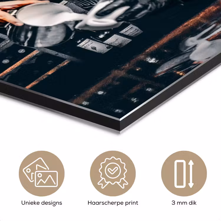 Melkmeisje - Barista - Koffie - Vintage - Kunst - Abstract - Schilderij - Oude meesters aluminium wit klein -closeup_NL