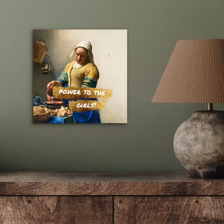 Melkmeisje - Goud - Quotes - Schilderij - Oude meesters aluminium wit klein -sfeer2