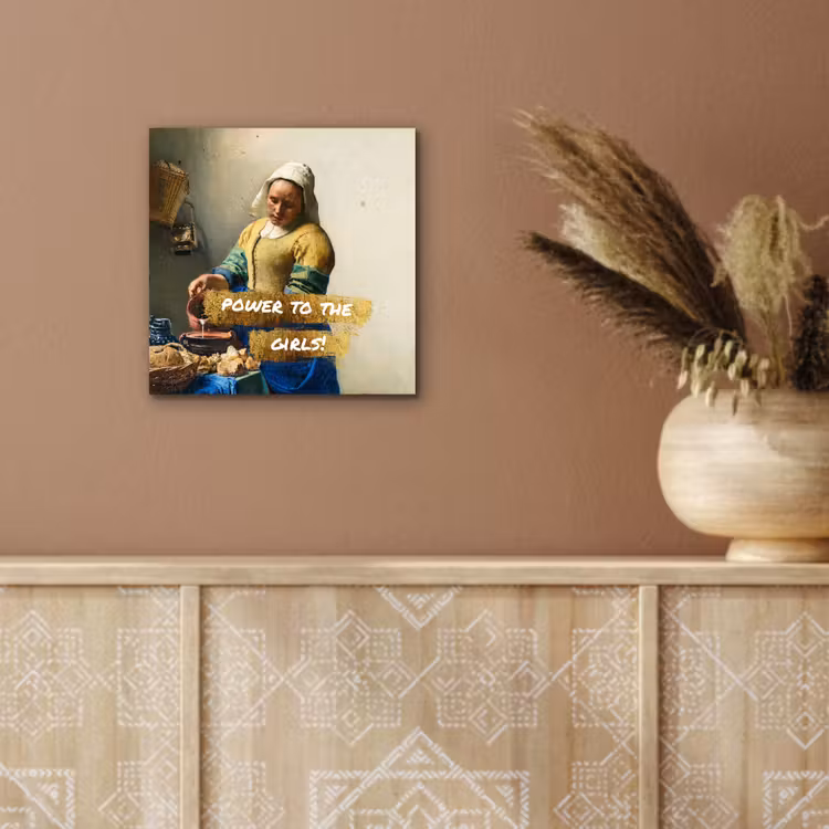Melkmeisje - Goud - Quotes - Schilderij - Oude meesters aluminium wit klein -sfeer4