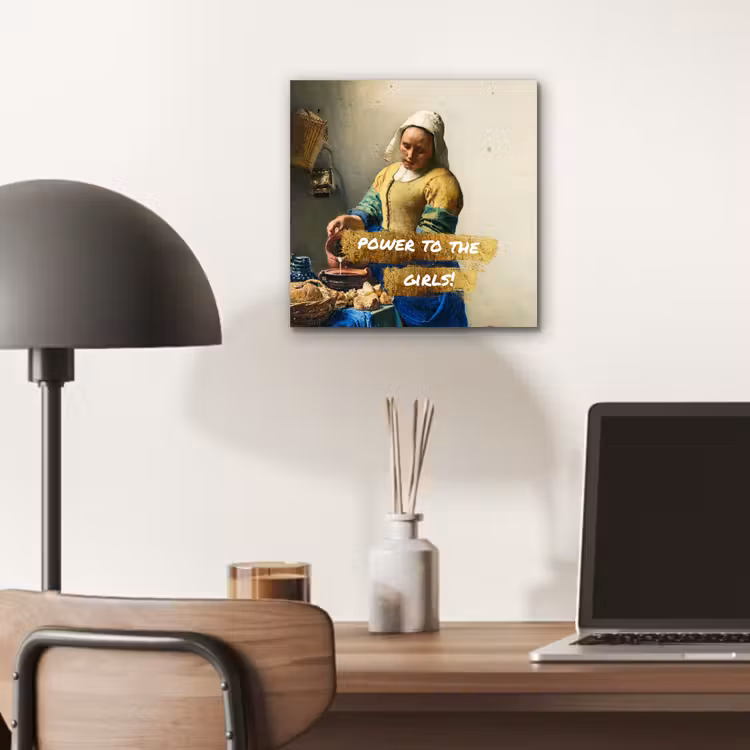 Melkmeisje - Goud - Quotes - Schilderij - Oude meesters aluminium wit klein -sfeer5