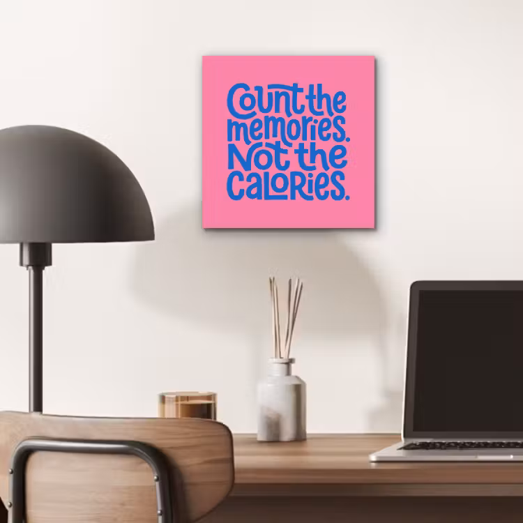 Memories - Roze - Blauw - Quote aluminium wit klein -sfeer5