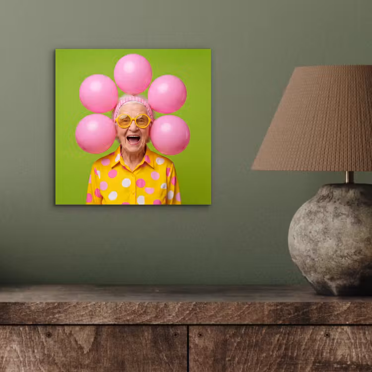 Mens - Ballonnen - Feest - Kleurrijk - Roze aluminium wit klein -sfeer2