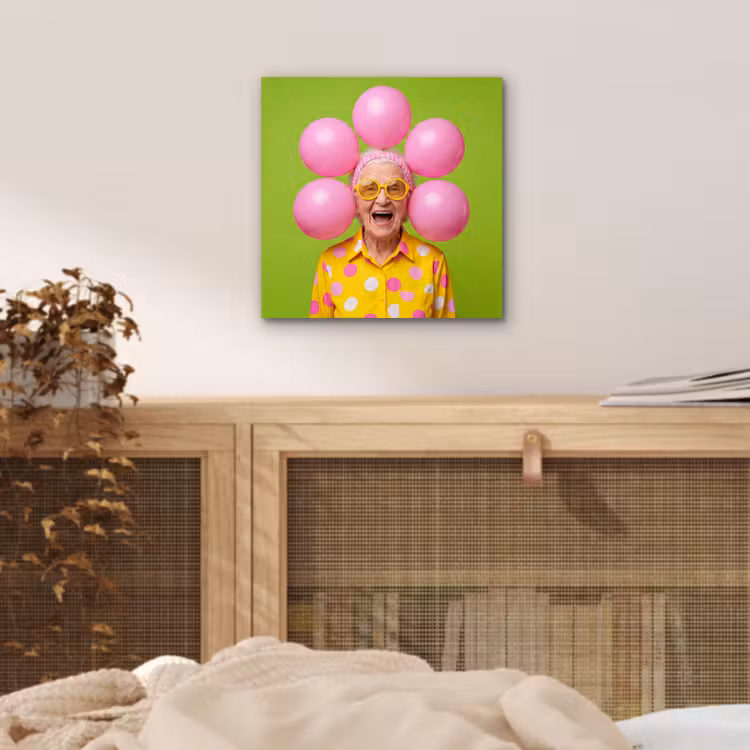 Mens - Ballonnen - Feest - Kleurrijk - Roze aluminium wit klein -sfeer3