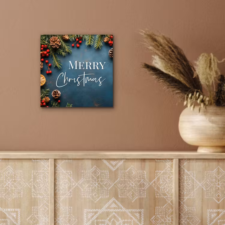 Merry Christmas - Blauw - Kerst - Winter aluminium wit klein -sfeer4