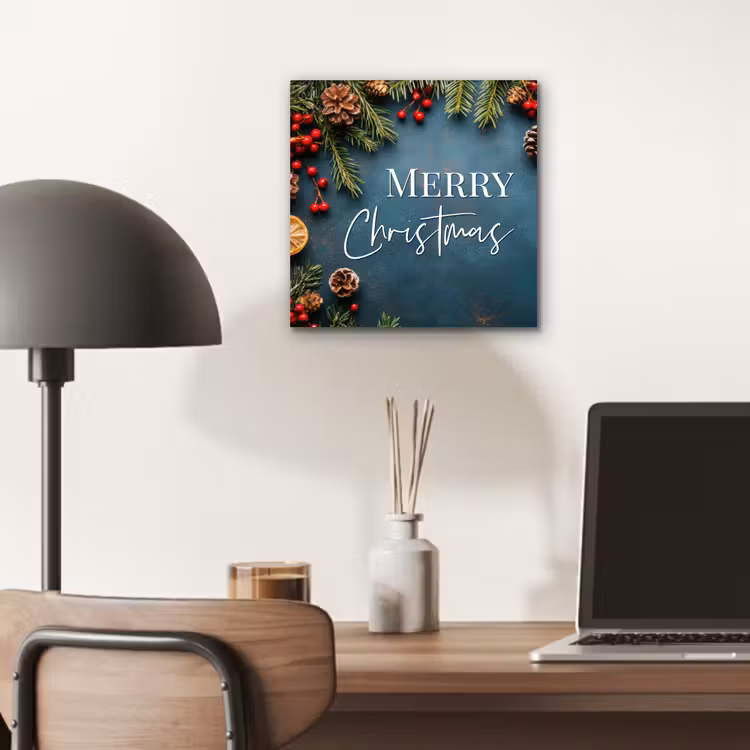 Merry Christmas - Blauw - Kerst - Winter aluminium wit klein -sfeer5