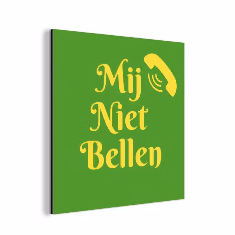 Mij niet bellen - Telefoon - Groen aluminium wit klein -3d