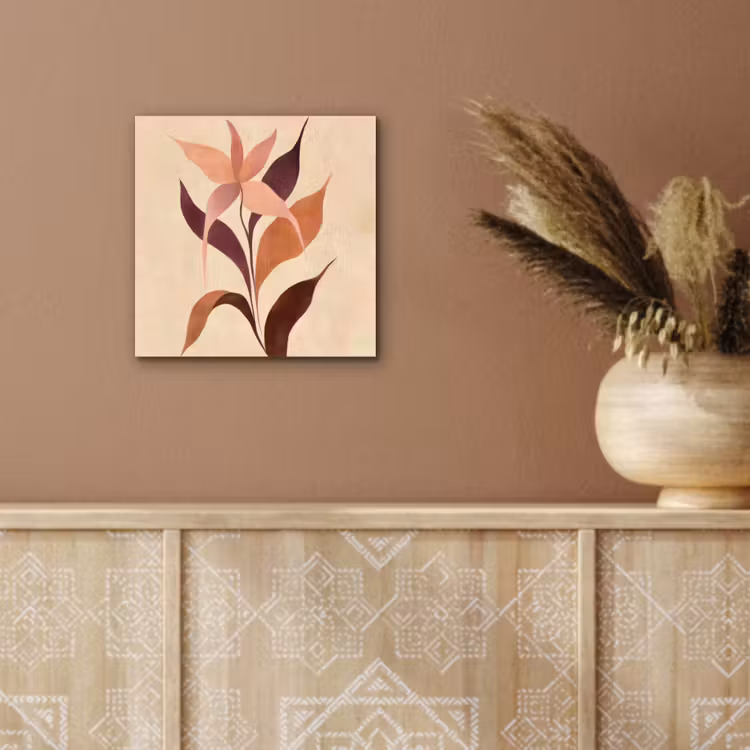 Minimalistisch - Bloem - Bladeren - Beige aluminium wit klein -sfeer4