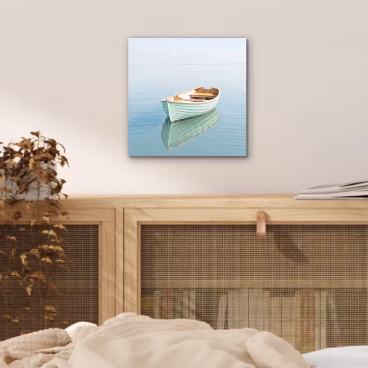 Minimalistisch - Boot - Zee aluminium wit klein -sfeer3